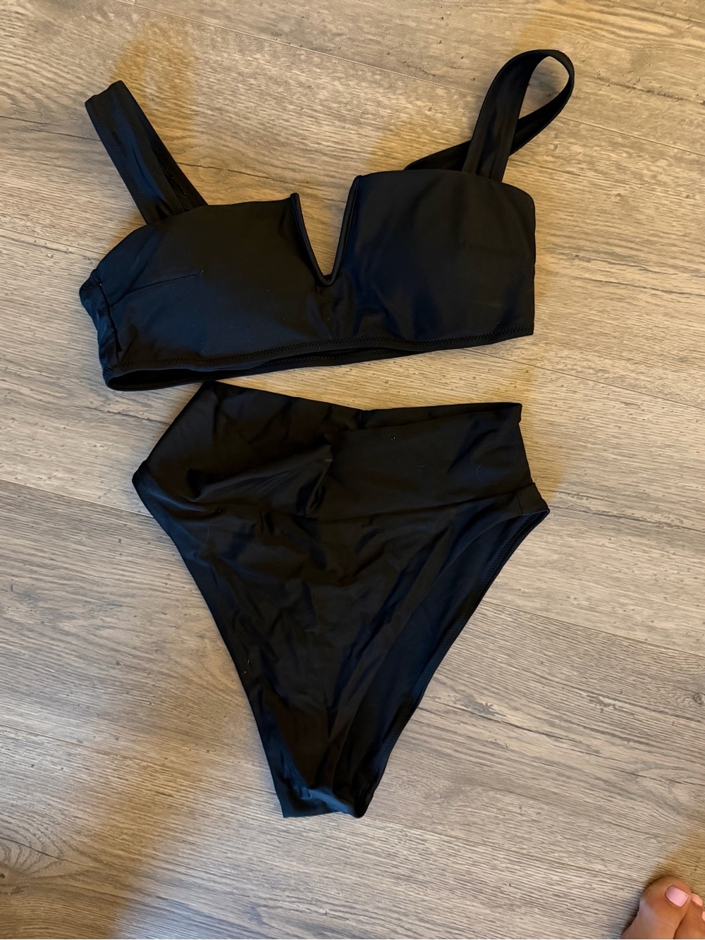 aerie Black High-Waist Bikini Set